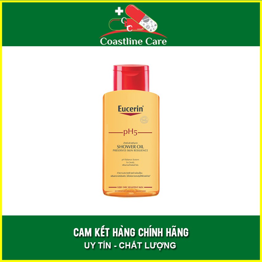 Dầu sữa tắm Eucerin PH5 Shower Oil Chai 200ml - Dầu Tắm Chuyên Sâu Cho Da Khô & Nhạy Cảm - Coastline