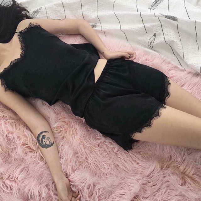 bộ ngủ lụa satin viền ren cao cấp ( sẵn ) 85k | BigBuy360 - bigbuy360.vn