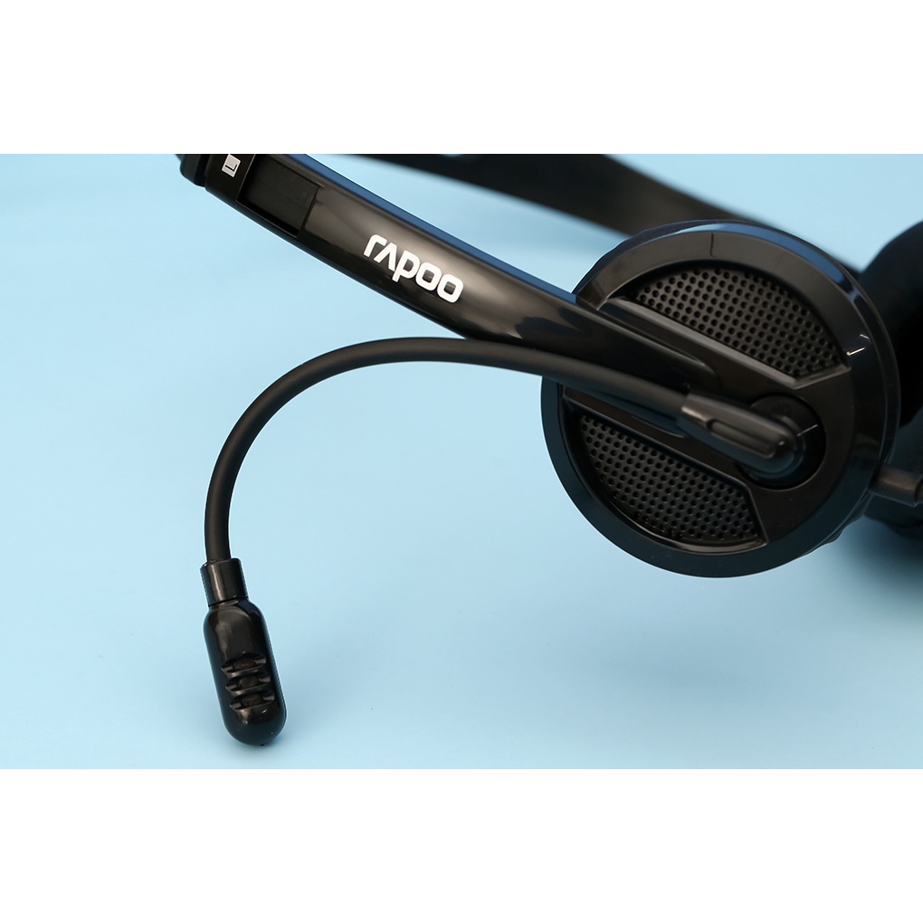 Tai nghe chụp tai Rapoo H120 có dây [ĐEN] kết nối cổng USB - Hàng chính hãng