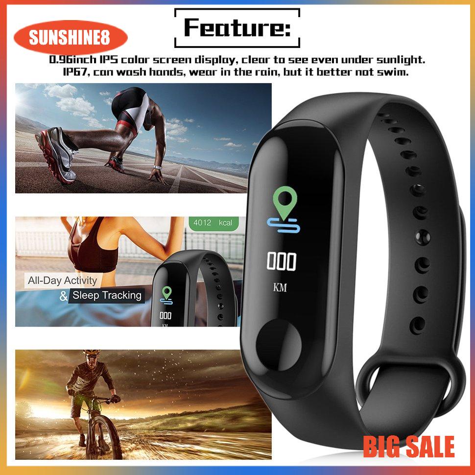 【SUN】Smart Band Watch Fitness Tracker Heart Rate Durable And Practical Watch