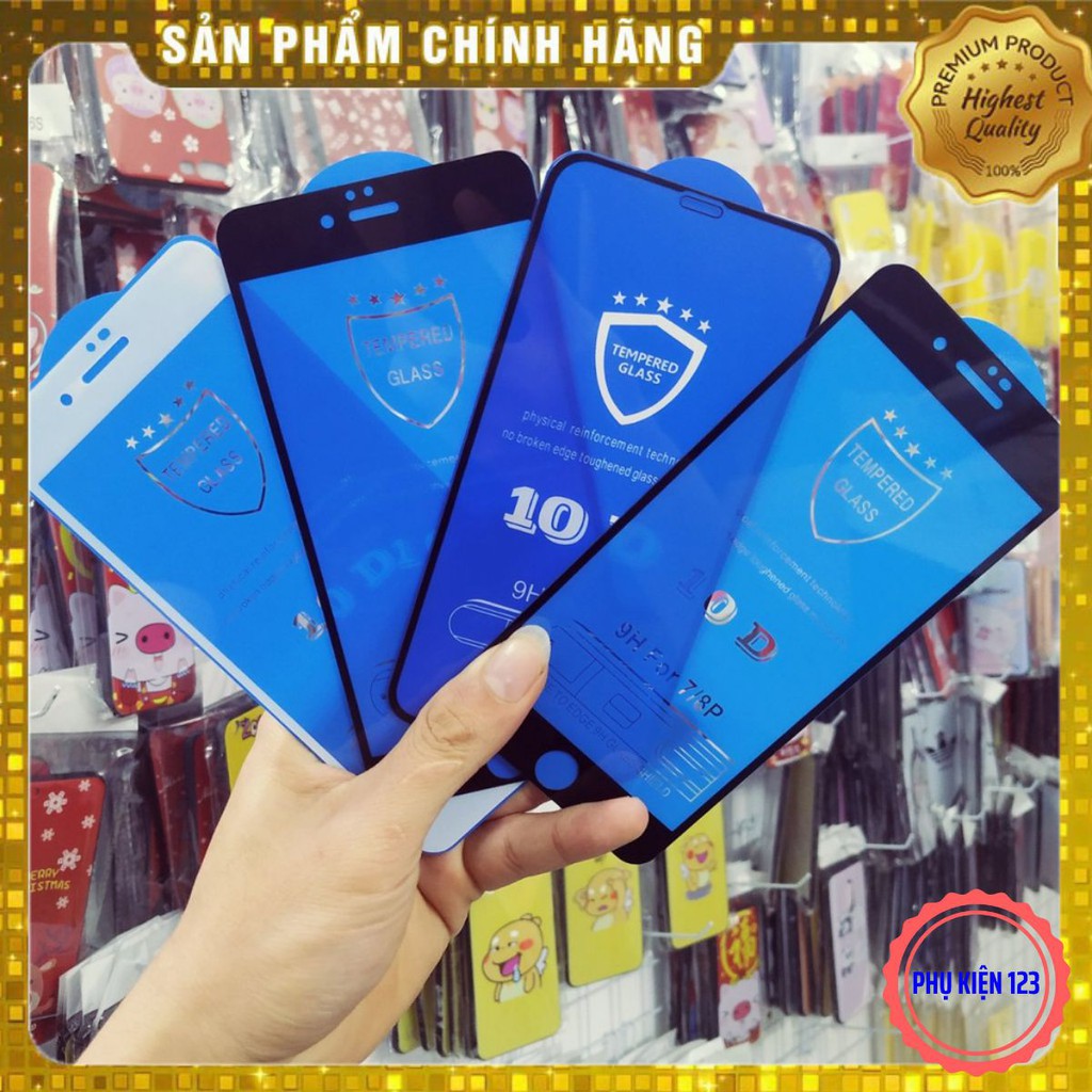 [ Rẻ Vô Địch ] CƯỜNG LỰC FULL MÀN 10D DÀNH CHO IPHONE 6/6S/7/8/6PLUS/7PLUS/8PLUS/X/XSMAX/11PRO/11PROMAX