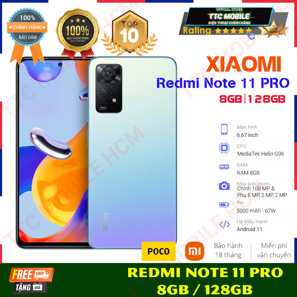 Điện Thoại Xiaomi Redmi Note 11 Pro 8GB/128GB - Hàng Chính Hãng | TTC MOBILE