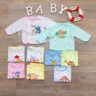 🧤áo sơ sinh dài tay cúc lệch