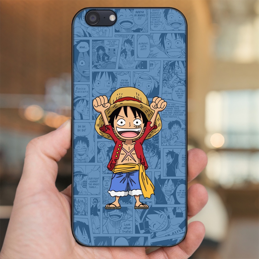 Ốp lưng Oppo A71 viền đen in hình Luffy One Piece