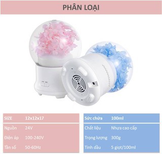 MÁY PHUN SƯƠNG TẠO ĐỘ ẨM QUẢ CẦU ĐÈN LED - GIAO MÀU NGẪU NHIÊN