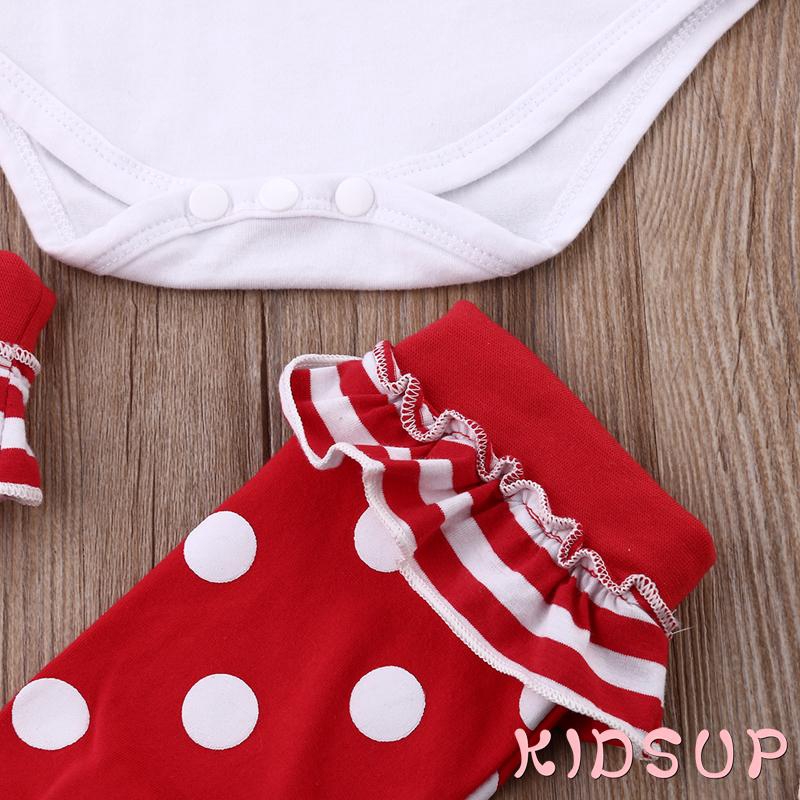 K.I-Newborn Baby Girl Long Sleeve Bow Romper Bodysuit Sock Outfits Clothes Christmas