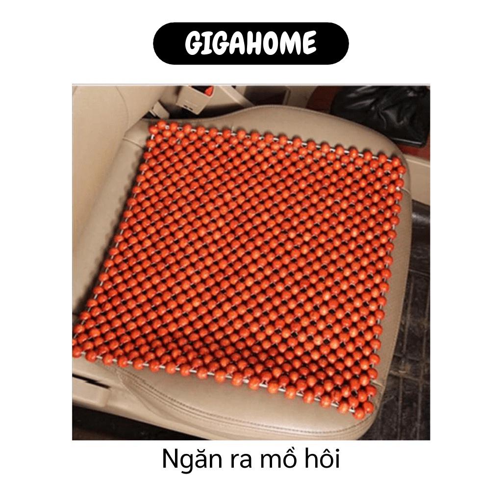 Miếng Đệm Lót Ghế GIGAHOME Miếng Lót Ghế Xe Hơi Có Hạt Gỗ, Chống Nóngg, Massage Cao Cấp 45cm 7464