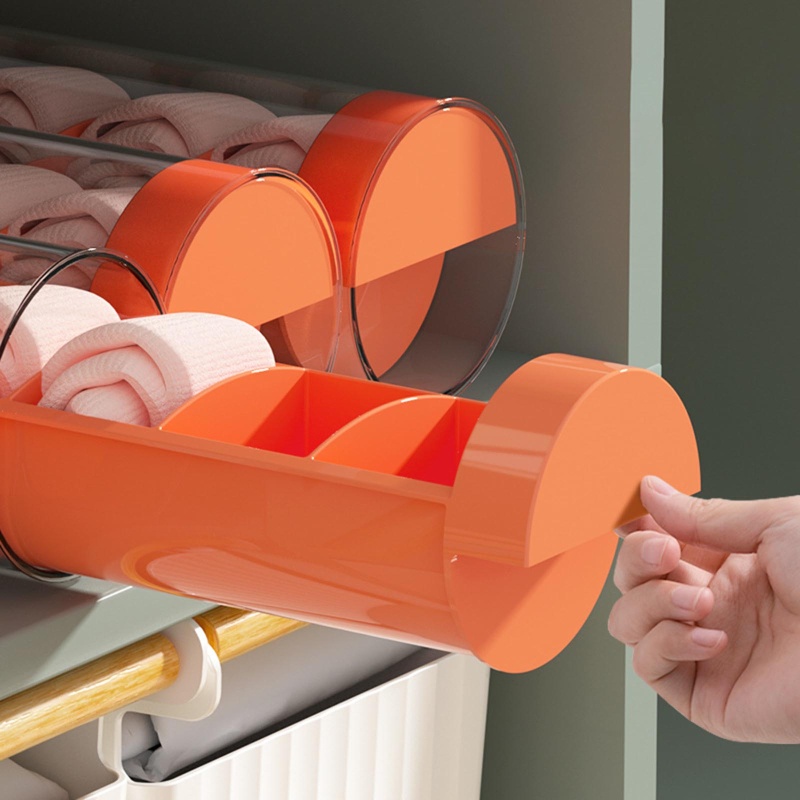 Hộp Đựng Đồ Lót Hình Trụ Trong Suốt Có Nắp Đậy Tiện Dụng