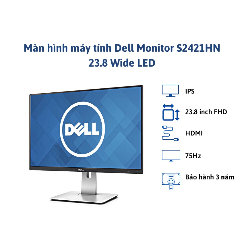 Màn Hình Dell S2421HN 23.8" FHD IPS 75Hz 4ms AMD FreeSync HDMI