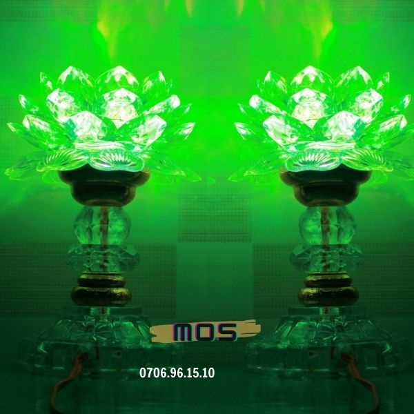 Đèn sen nhựa để bàn trang trí thờ cúng Mos Shop