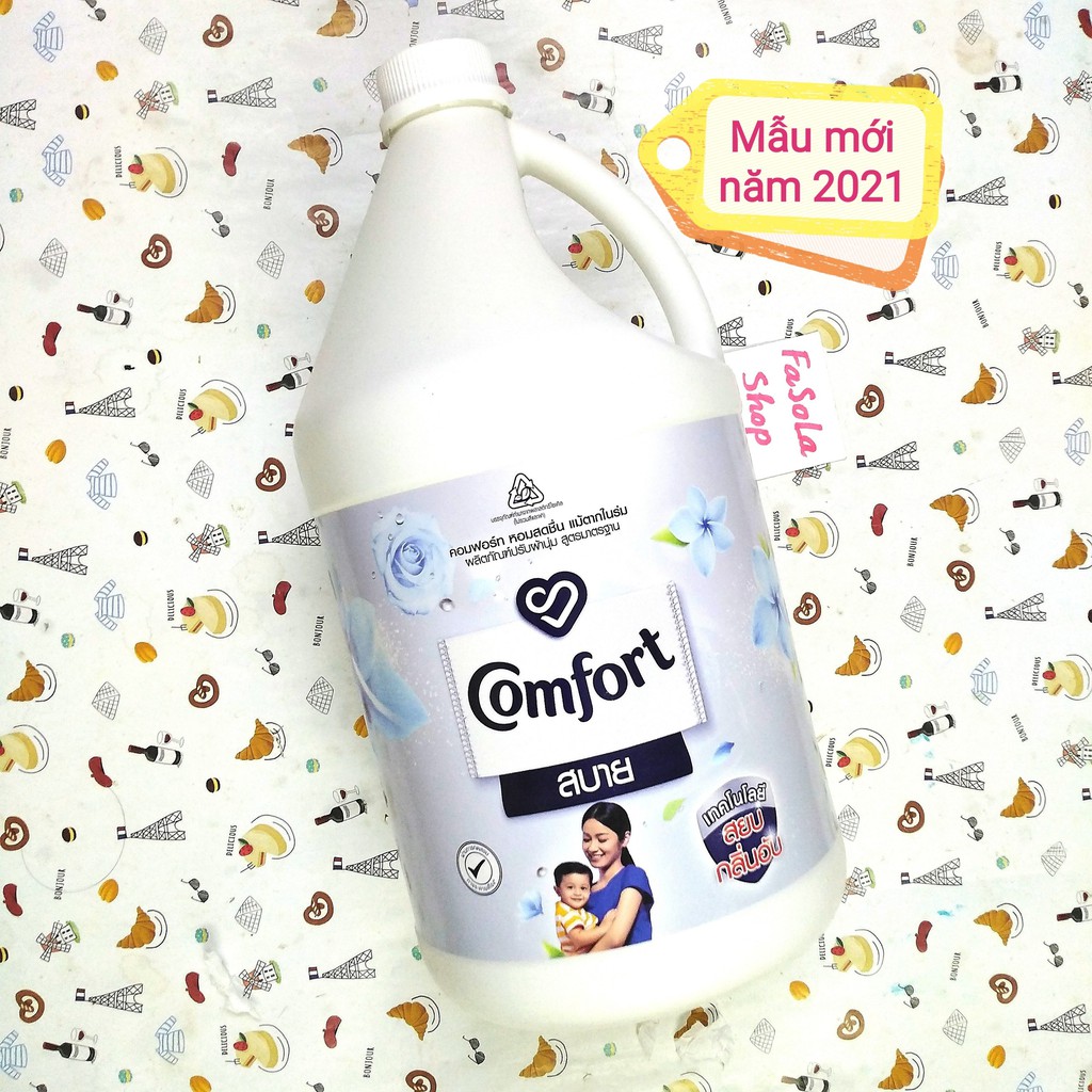 Nước xả vải COMFORT Thái Lan các màu can to 3600ml 🇹🇭 xả quần áo thơm com fo compho com pho mềm vải hồng xanh trắng