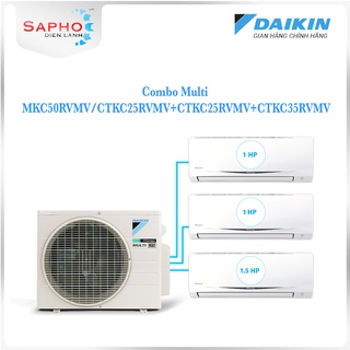 Hệ Thống Điều Hòa Multi S Daikin MKC50RVMV/1.0HP+1.0HP+1.5HP   Treo Tường Inverter Gas R32 - Điện Máy Sapho