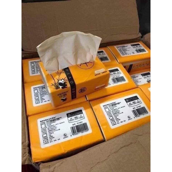 Thùng 30 gói giấy ăn gấu trúc Sipiao hàng chuẩn nội địa Trung