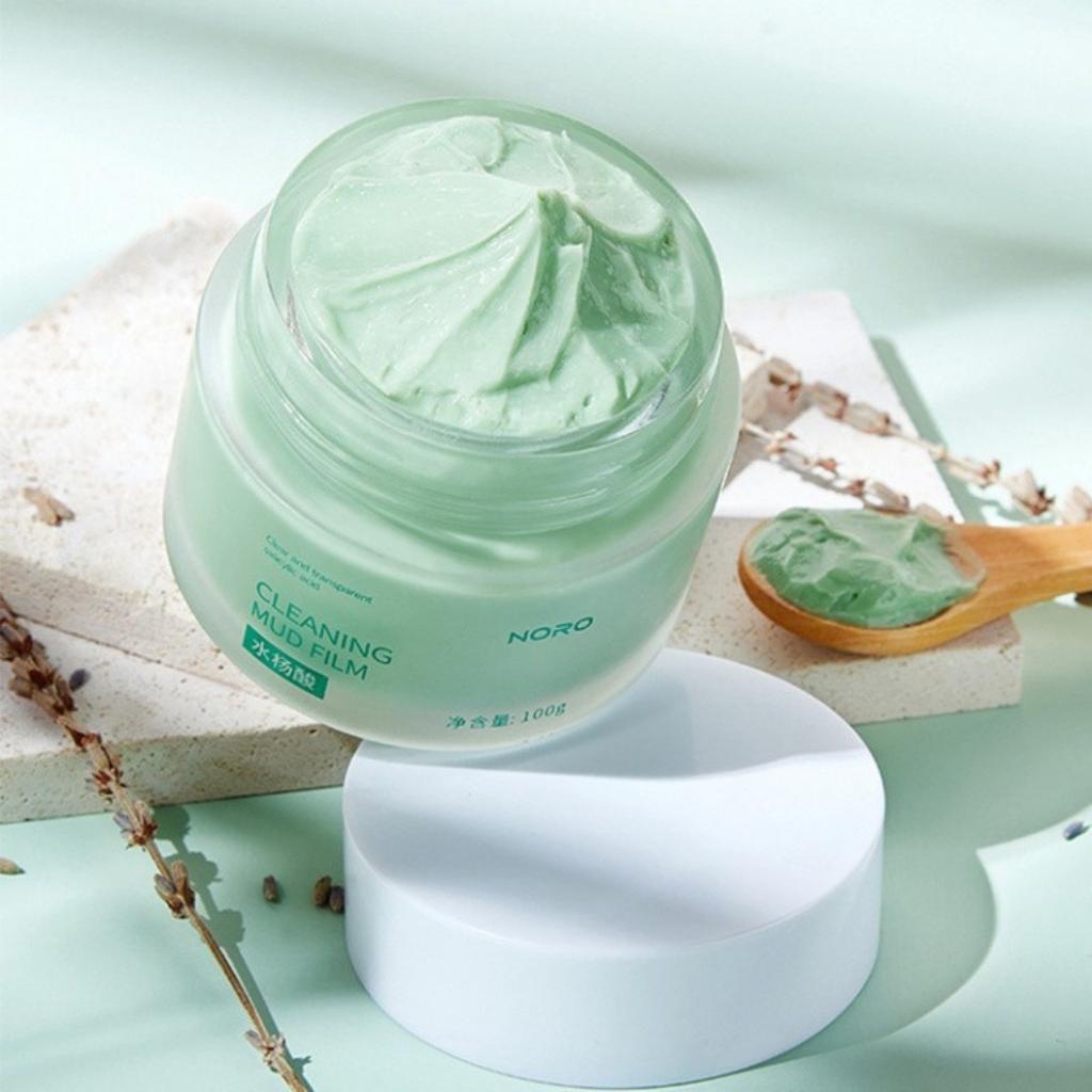 Mặt nạ bùn Noro 100g chính hãng nội địa Trung tinh chất trà xanh chăm sóc da trắng mịn, ngừa mụn đầu đen AME COSMETIC