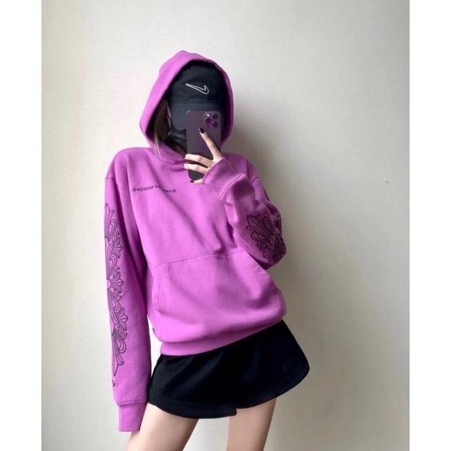Áo chrome hearts hoodie pink cao cấp