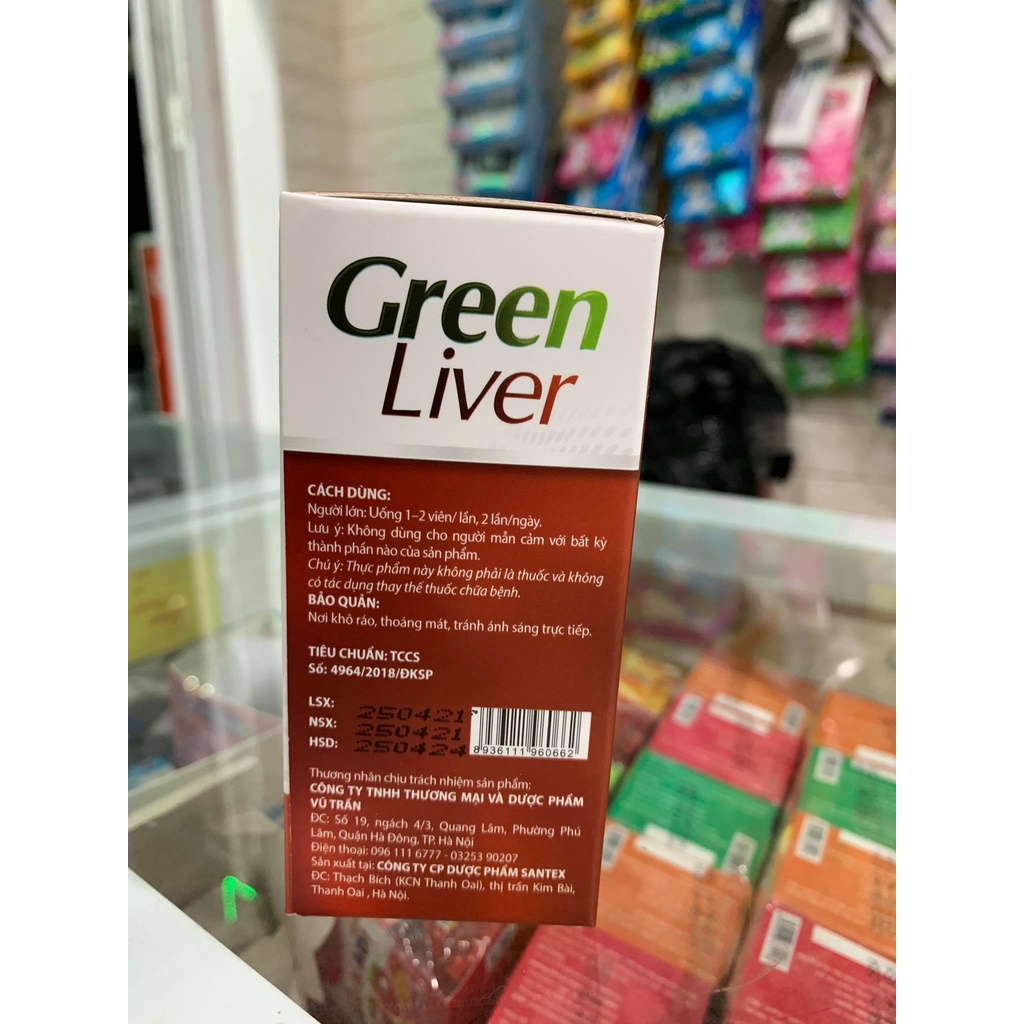 Bổ gan Green Liver (hộp 60 viên) - Giải độc, tăng cường chức năng gan