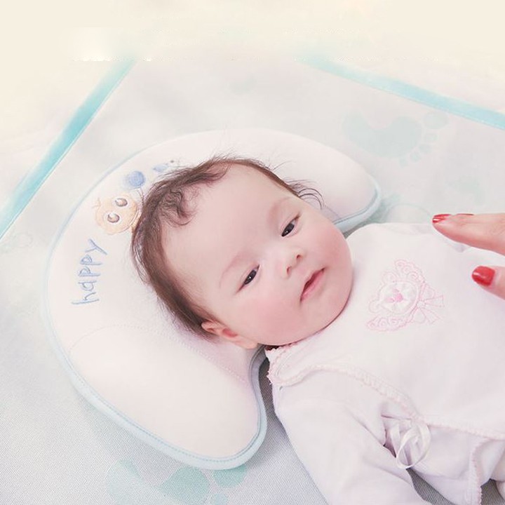 Gối Cao Su Non, Gối Chống Bẹp Méo Đầu Êm Ái, An Toàn Cho Bé Khi Sử Dụng