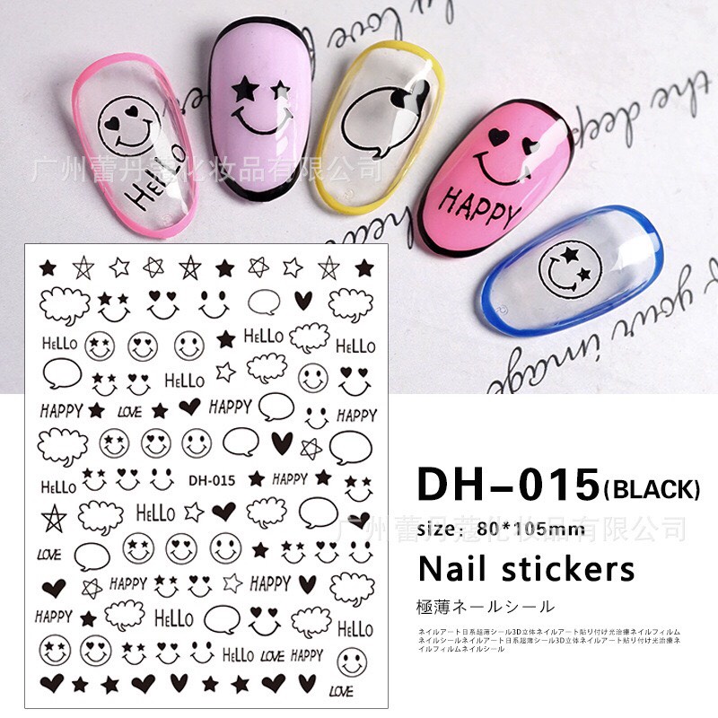 STICKER DÁN MÓNG HÌNH MẶT CƯỜI BIỂU CẢM