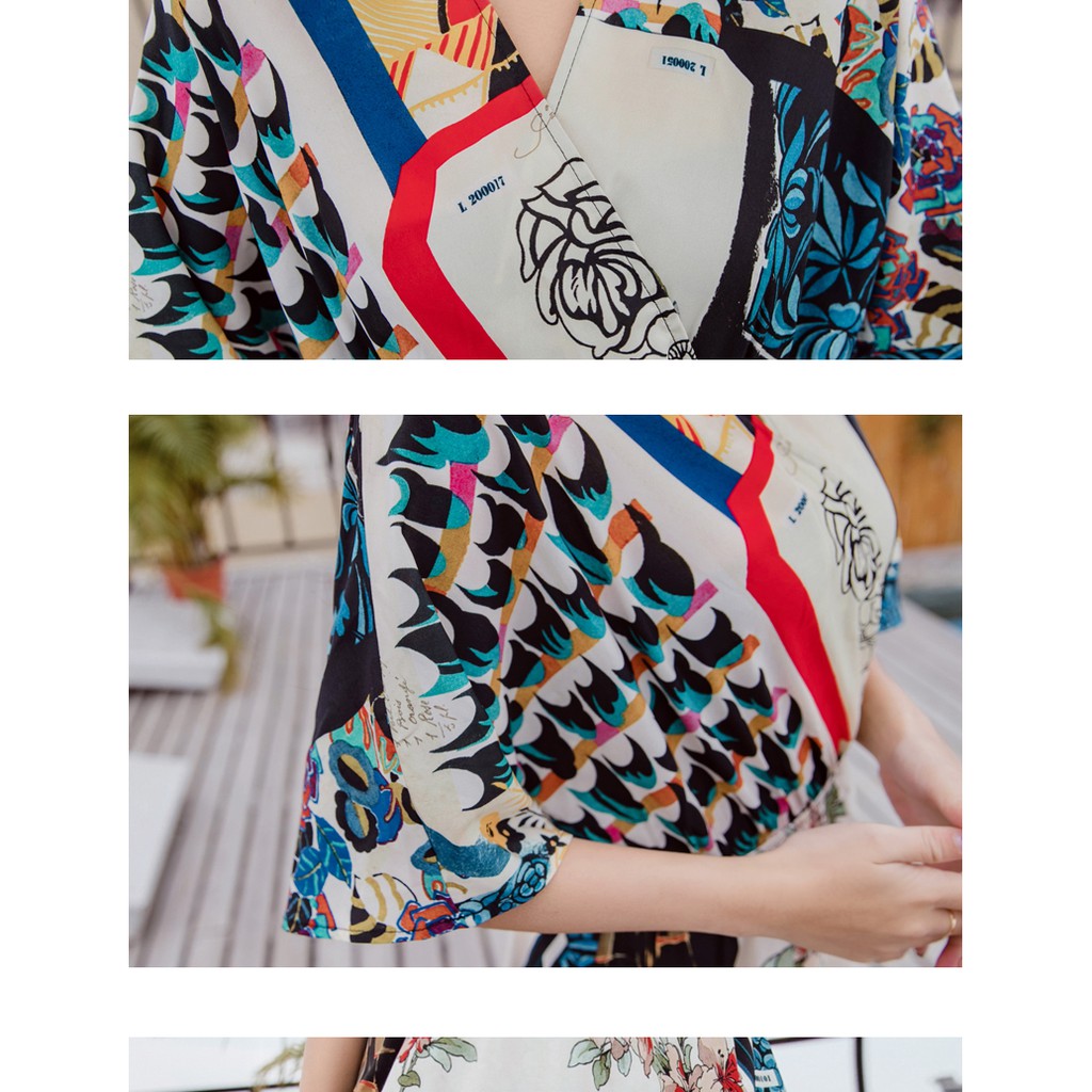 Đầm cổ V dáng dài chất liệu chiffon thời trang biển phong cách bohemian cho nữ | BigBuy360 - bigbuy360.vn