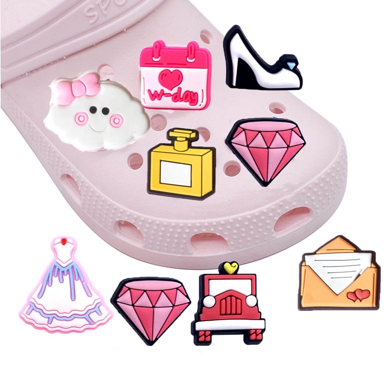 Phụ Kiện Trang Trí Giày Đám Cưới / Xe Hơi Jibitz Crocks Dễ Thương Cho Bé Gái