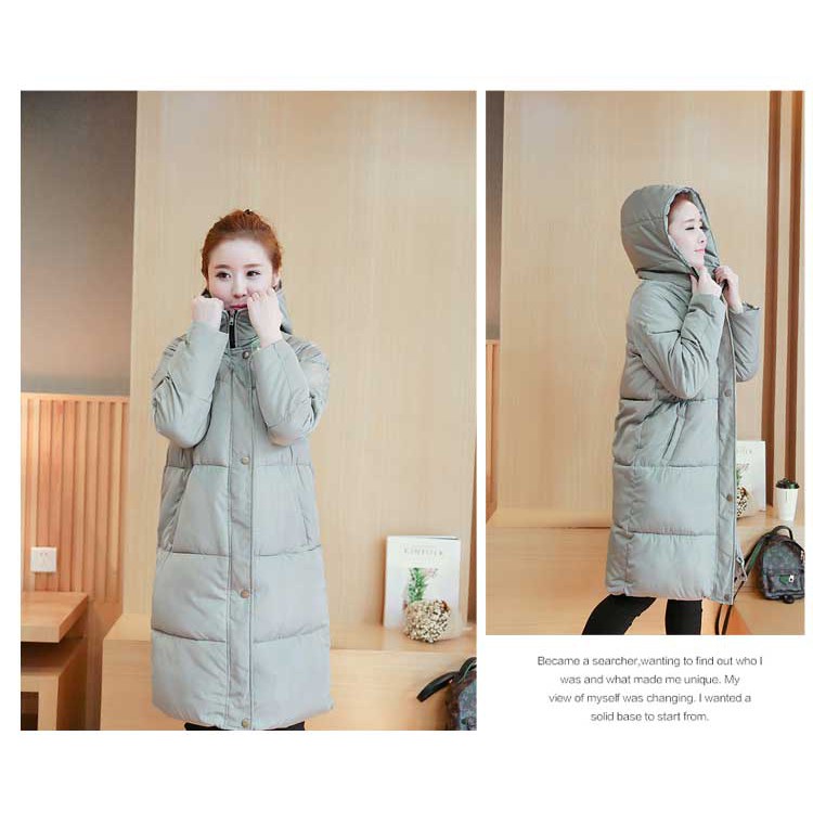 Hàng Order (Sẵn Đen M,Ghi S) - Áo phao dáng dài AP01 - (Hình thật ở cuối) | BigBuy360 - bigbuy360.vn