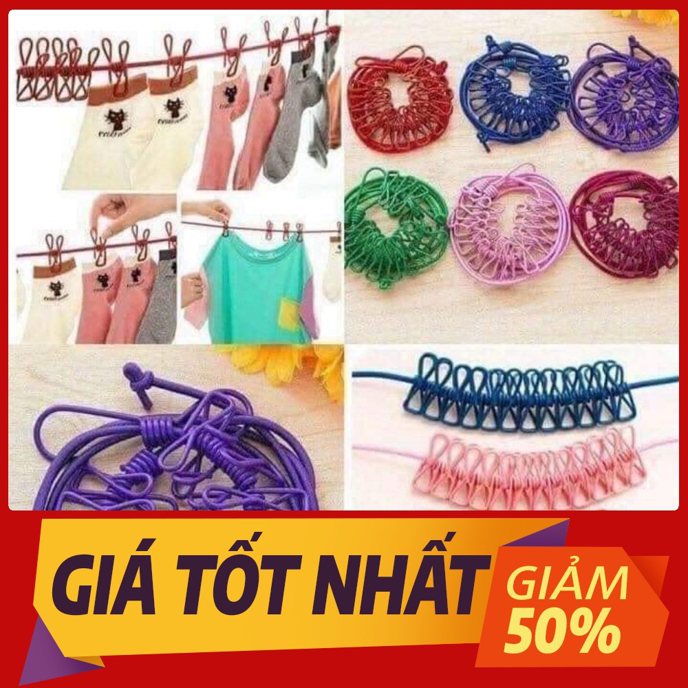 [Sale toàn shop]  Dây phơi quần áo có kẹp thông minh