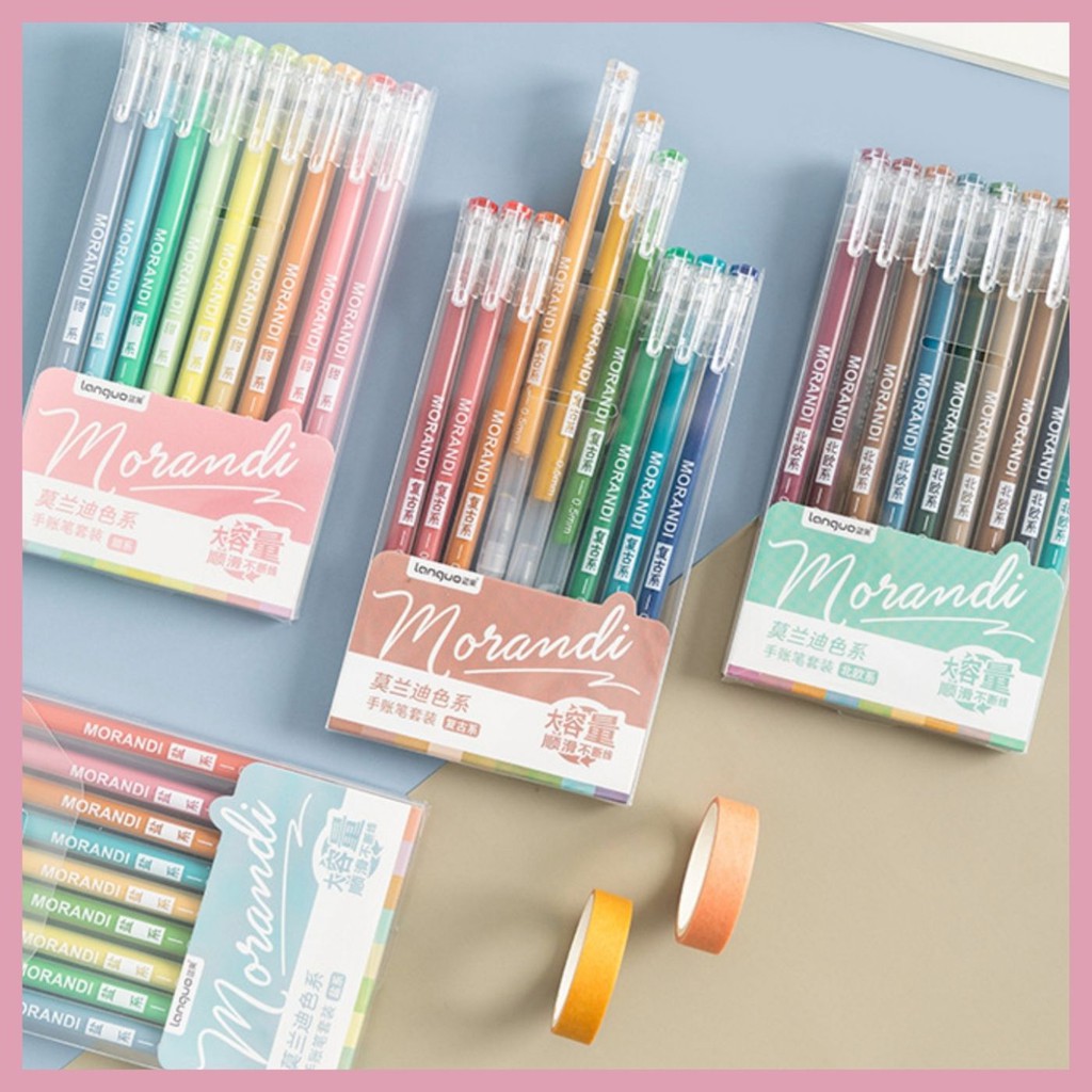 SET 9 BÚT NƯỚC MORANDI 4 TONE MÀU SIÊU XINH (NGÒI 0.5)
