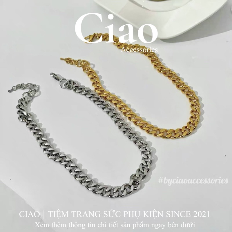 [HOẢ TỐC 1H] Dây chuyền/ Vòng cổ titan không gỉ thiết kế bản xích phong cách trendy Alexander Ciao