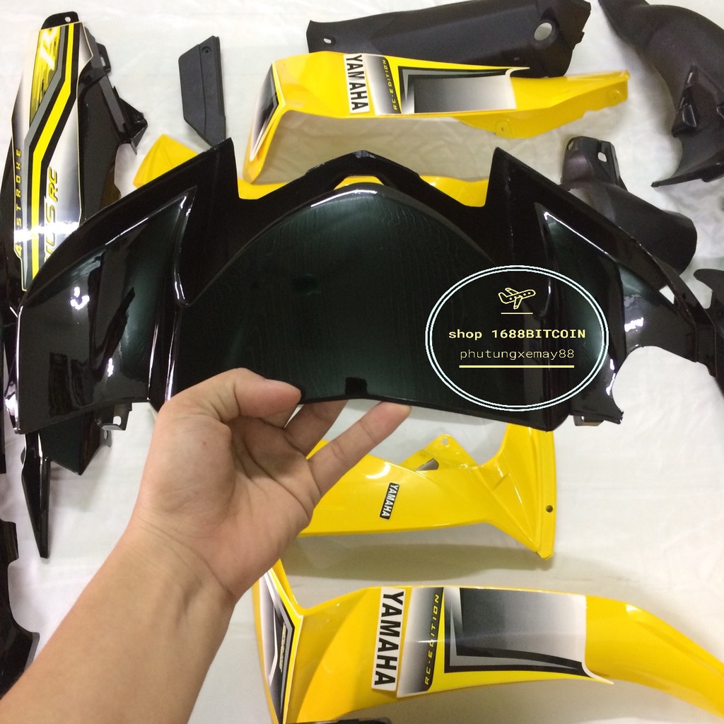 Bộ nhựa SIRIUS RC - dàn áo xe sirius màu Vàng Đen nhựa nguyên sinh loại 1+Tặng Kèm Tem