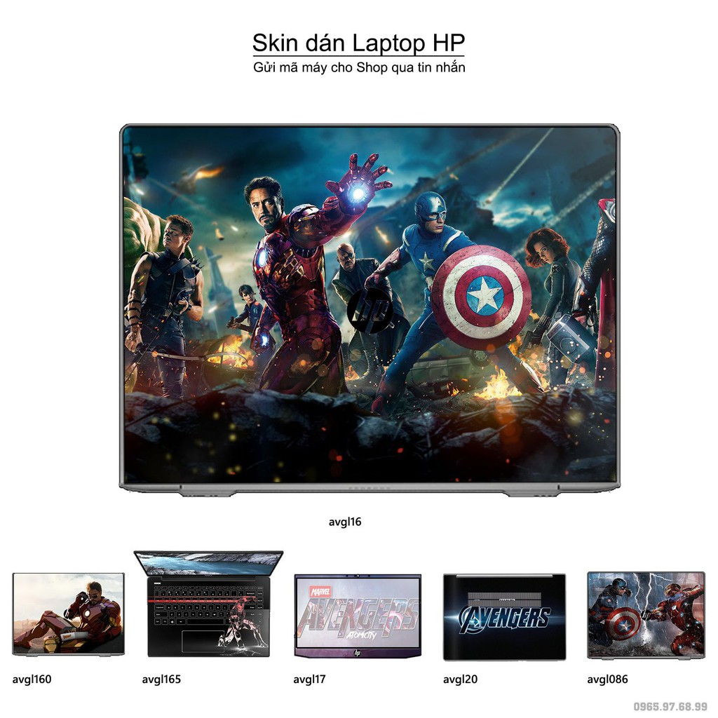 Skin dán Laptop HP in hình Avenger _nhiều mẫu 4 (inbox mã máy cho Shop)