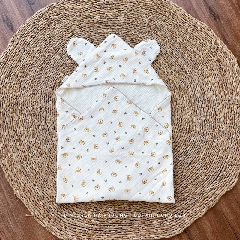 Khăn ủ choàng xô muslin 4 lớp cho bé