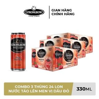 Thùng 24 lon bia hoa quả strongbow 24 lon x 330ml