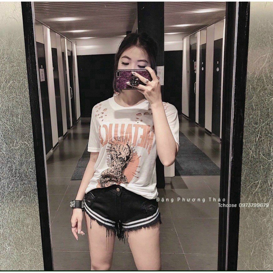 Quần Short Kaki Kèm Sọc Đen Ren Phối Hai Túi Sang Trọng  TTSLA0846