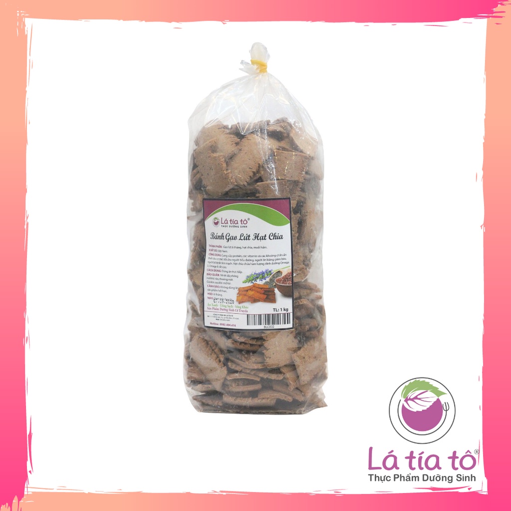 BÁNH GẠO LỨT HẠT CHIA ĂN KIÊNG KHÔNG ĐƯỜNG - LÁ TÍA TÔ