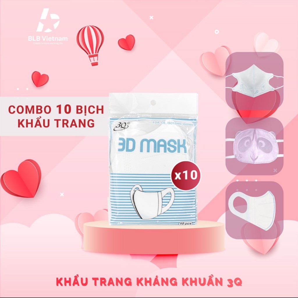 Khẩu Trang 3D Ngươi Lơn Nano Chống Ẩm Hộp 10cái [Mã VN1634] | BigBuy360 - bigbuy360.vn