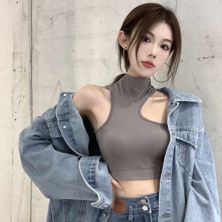 [HOT]  Áo không tay màu trơn đơn giản thời trang Hàn Quốc cho nữ