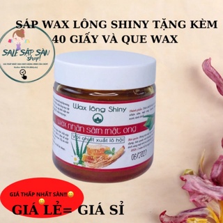 Sáp wax lông Shiny nhân sâm mật ong handmade hủ 350gr tặng kèm giấy và que wax