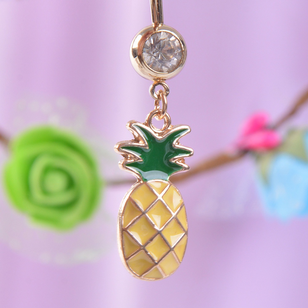 Khuyên Rốn Hình Quả Dứa Đính Đá Cá Tính