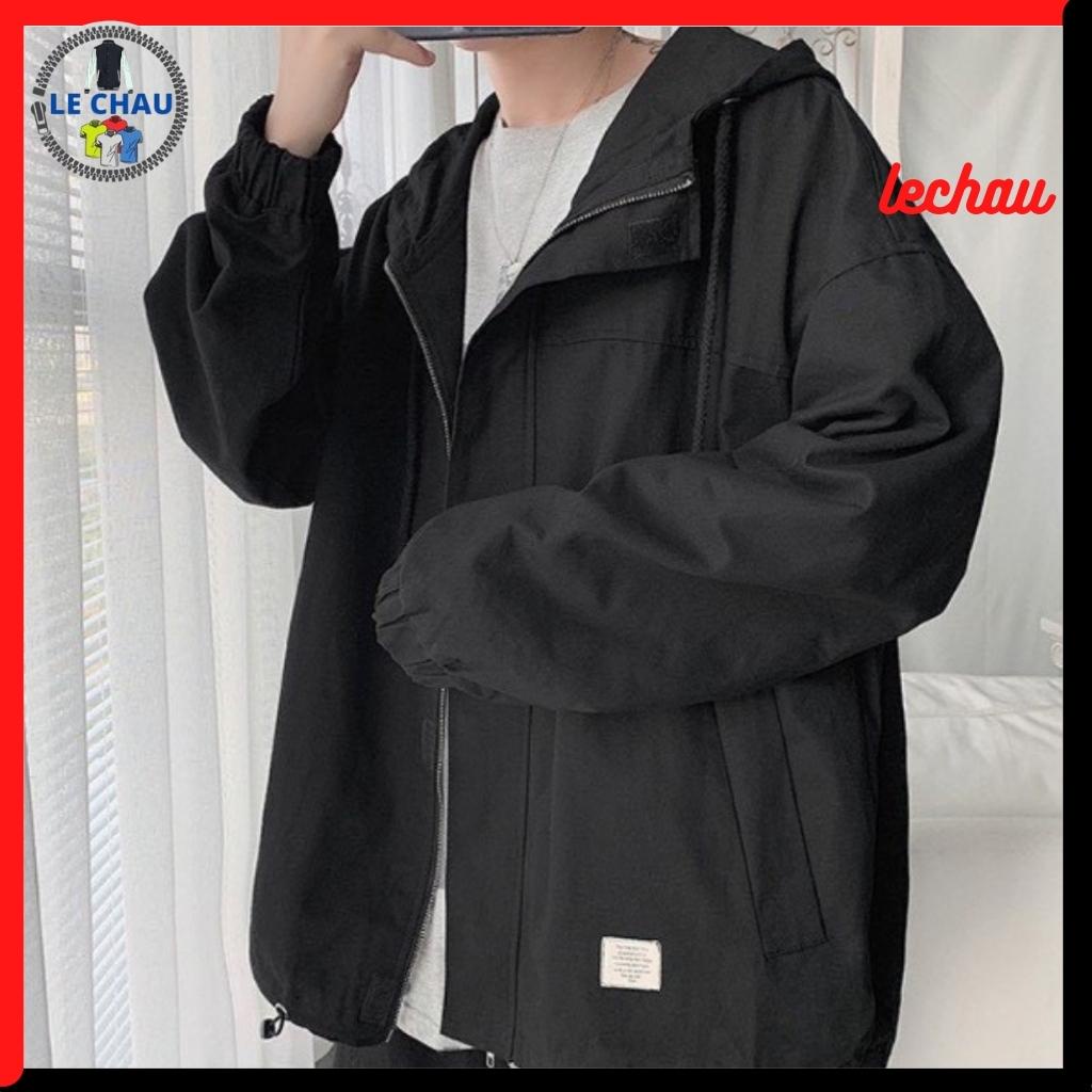 Áo khoác kaki nữ nam form siêu rộng 80kg áo khoác dù unisex ulzzang street style chống nắng AKD02 LECHAU basic rẻ,đẹp