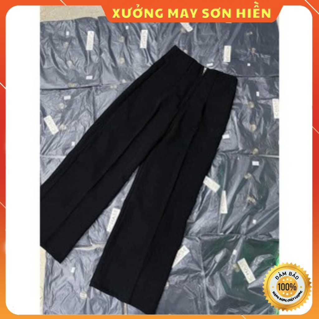 Quần ống rộng khóa trước ❤️ Hot Trend ❤️ Quần suông ống rộng khóa trước Xưởng May Sơn Hiền MSE36