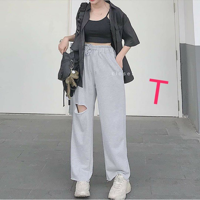 QUẦN ỐNG RỘNG RÁCH RUA GẤU TT12