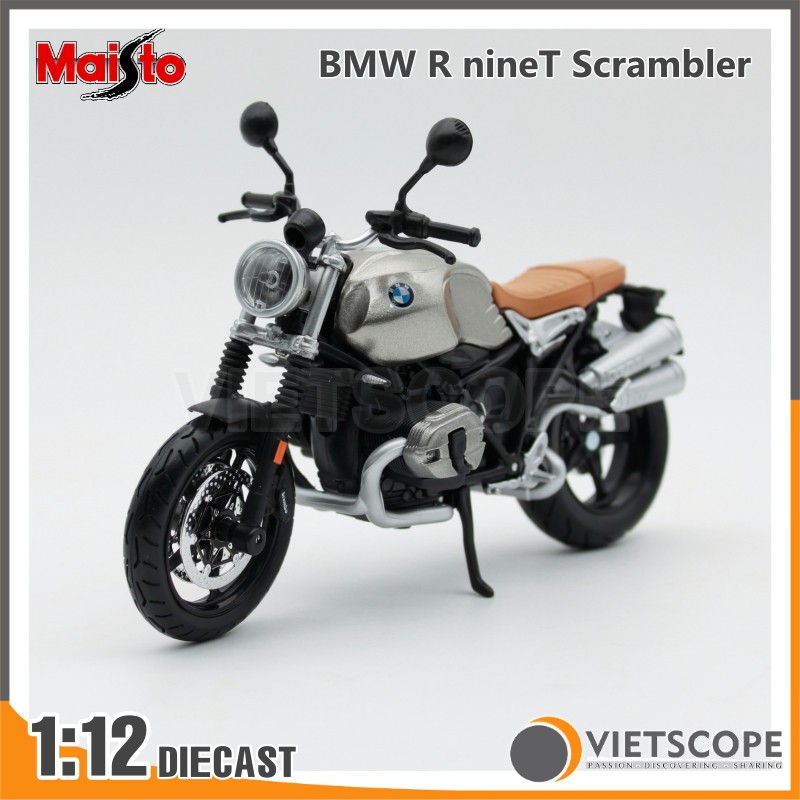 Mô hình xe mô tô BMW R nineT Scrambler tỉ lệ 1:12 hãng Maisto - Mô hình xe trưng bày TM18834