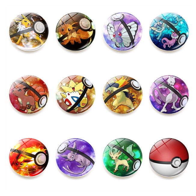 Sticker Logo Các Nhân Vật Pokemon, Làm Bằng Cao Su Bền Đẹp Chống Nước, Trang Trí Decor Phòng Học Cho Bé