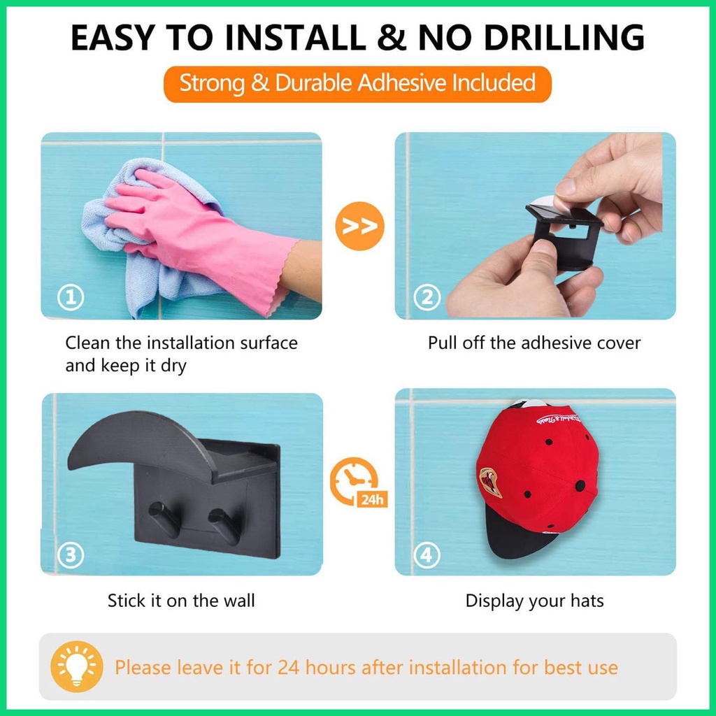 Bộ 16 Móc Dán Tường Treo Nón Tiện Dụng Cho Gia Đình