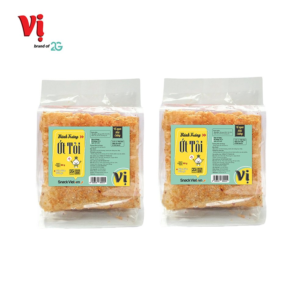 (Combo) 2 Bánh Tráng Tỏi Ớt Vị - Túi Mini 80g