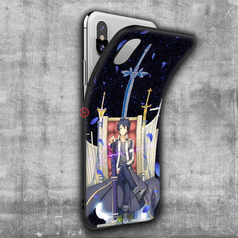 Ốp điện thoại in hình Sword Art Online Kirito thích hợp cho IPHONE SE XR 5 5S 6 6S 7 8 11 PRO MAX PLUS UOL89