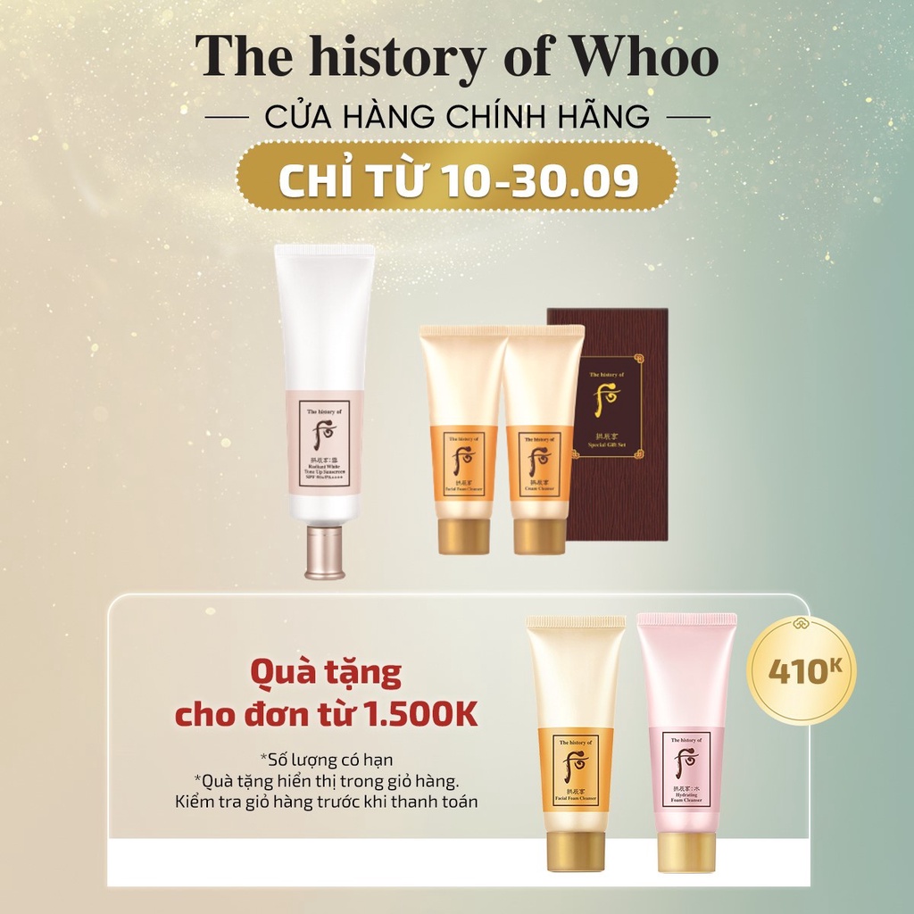 Bộ Kem chống nắng nâng tông Whoo Gongjinhyang Seol Radiant White Tone Up Sunscreen 50ml