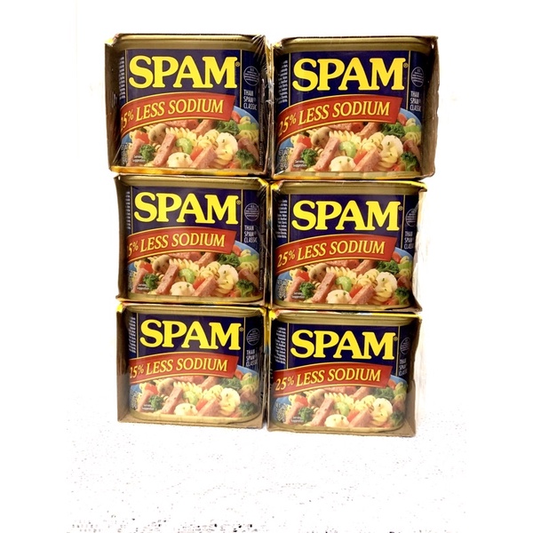 (date04/2024)Thịt hộp SPAM Mỹ 25% less sodium