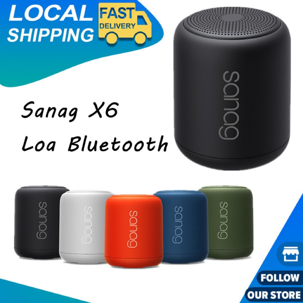 Loa Bluetooth Portable San Ag X6 Super Extra Bass Không dây 5.0 Loa rảnh tay Radio Micro SD IPX5 Chống nước [YX100005]