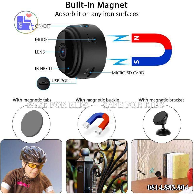 Camera Mini Không Dây - Camera Giám sát Wifi Độ Phân Giải Full HD 1080P HỒNG NGOẠI Nhìn Đêm Có Báo Động Chống Trộm